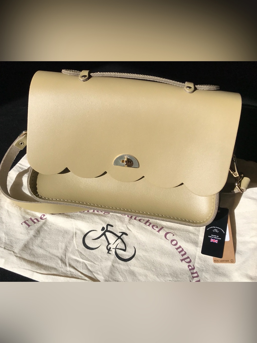 The Cambridge Satchel Company Cream Scallop Flap Satchel